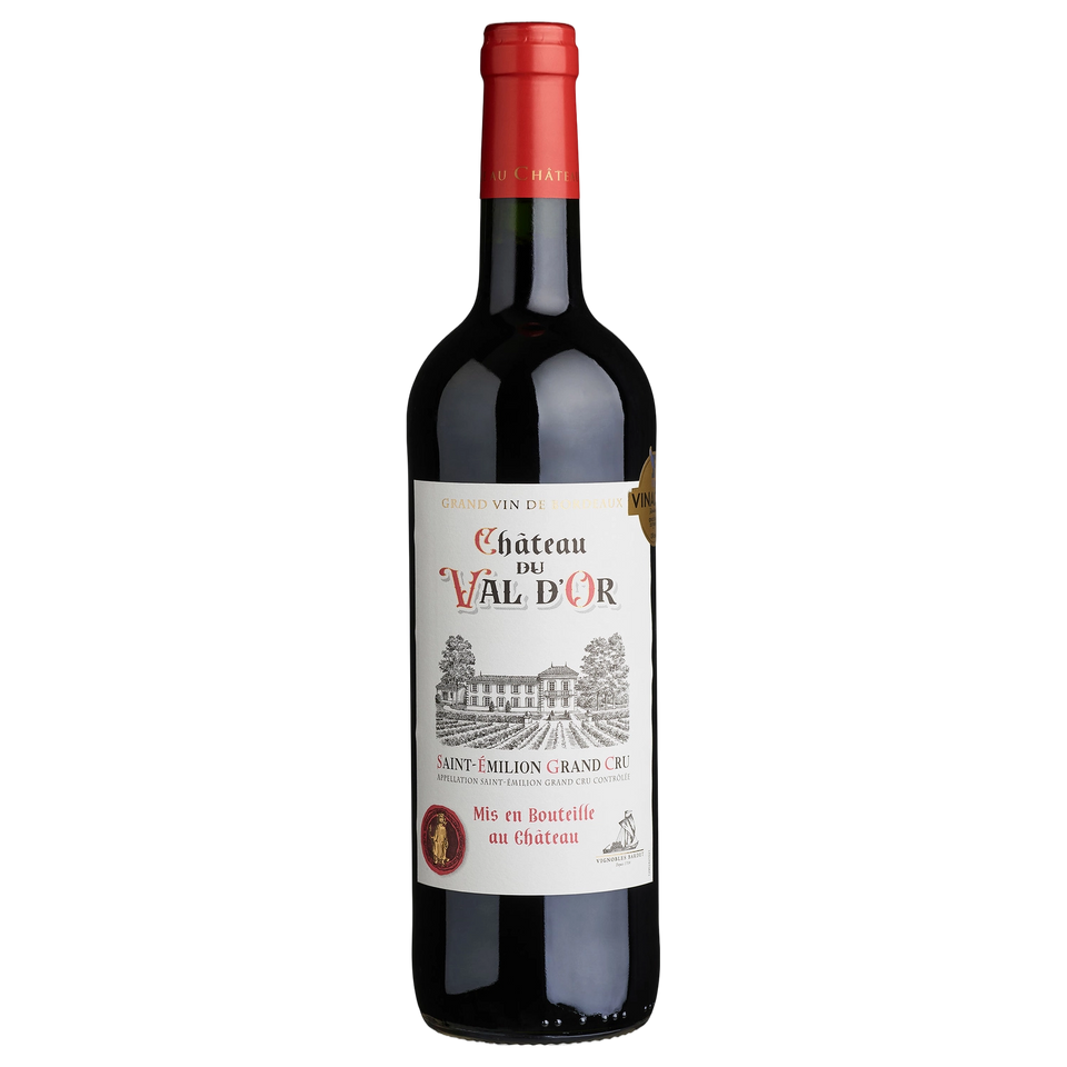 A bottle of Chateau Du Val D'or Saint Emilion Grand Cru 2018 750ml Red Wine