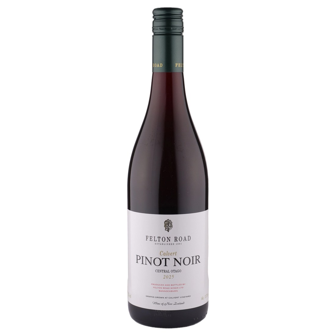 A bottle of Felton Road Calvert Vineyard Pinot Noir 2025 750ml Red Wine