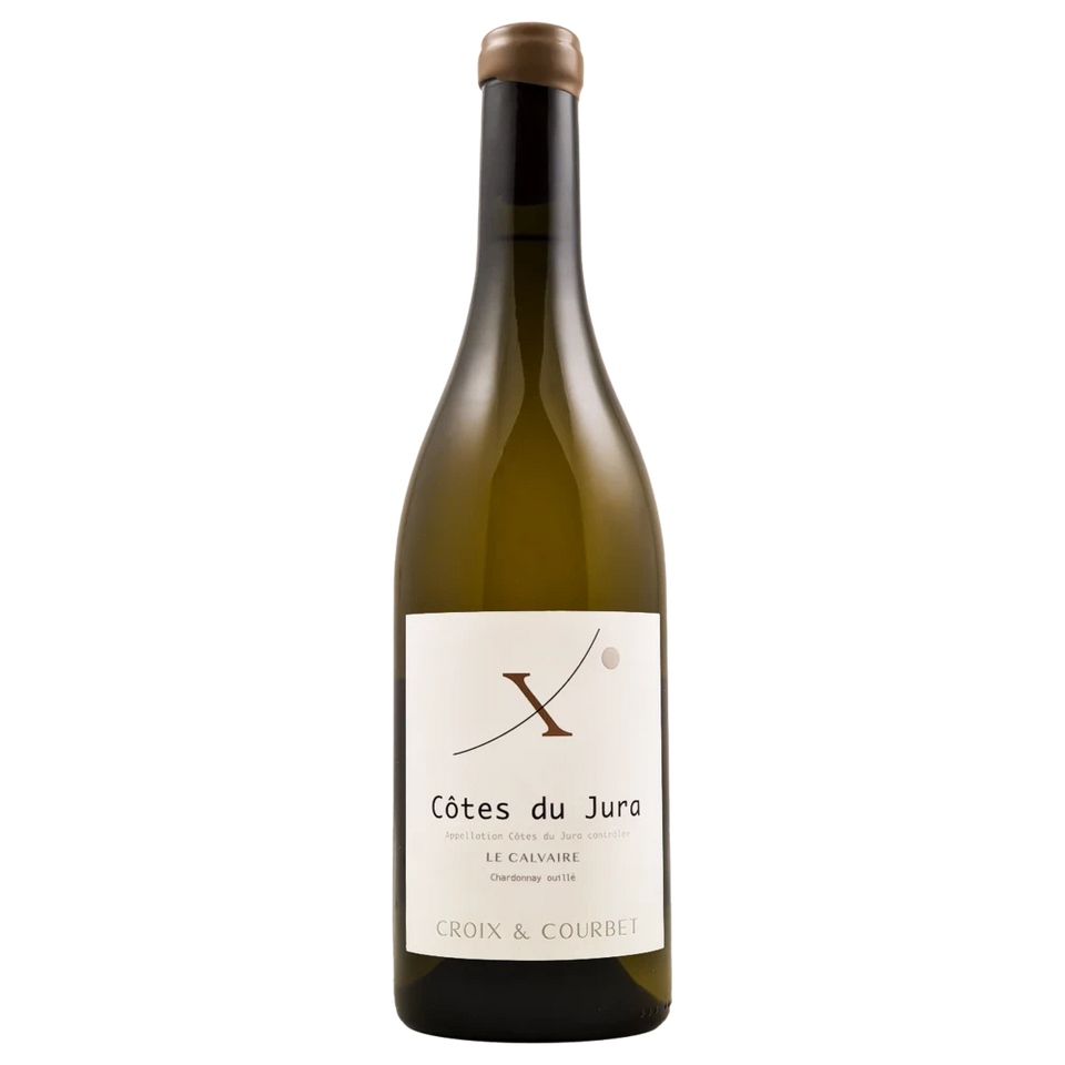 A bottle of Croix & Courbet Côtes du Jura Calvaire Chardonnay Ouillé 2023 750ml White Wine