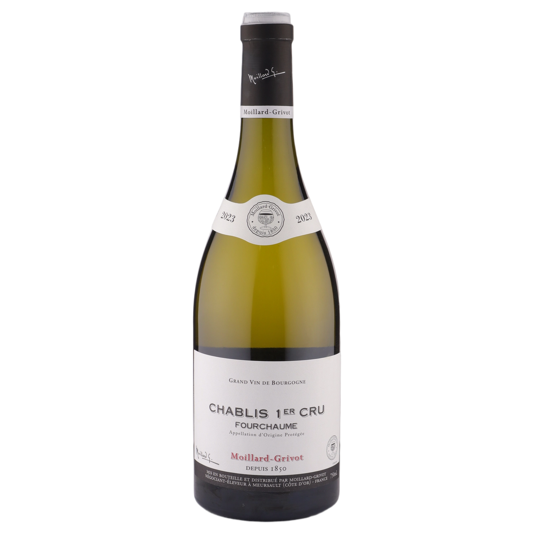 A bottle of Moillard Grivot Fourchaume 1er Chablis 2023 750ml White Wine
