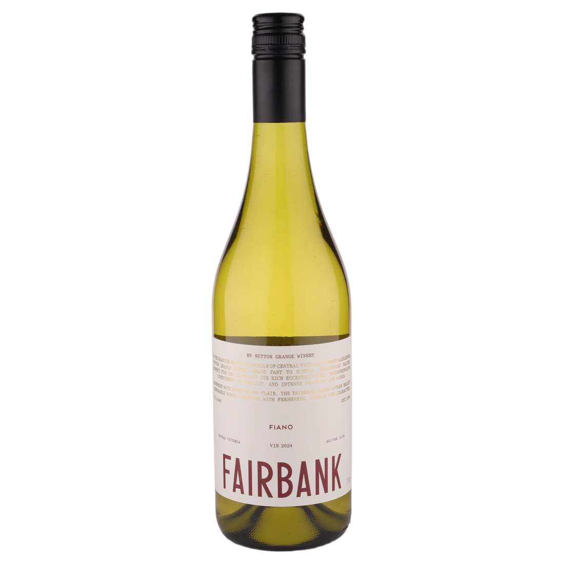 A bottle of Sutton Grange Fairbank Fiano 2024 750ml White Wine