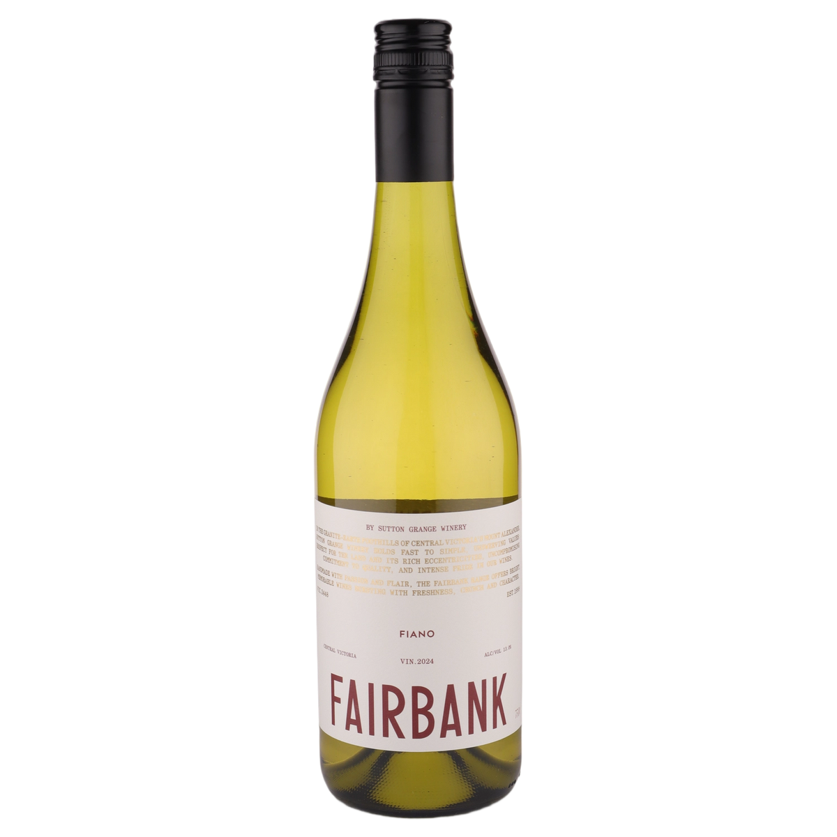 A bottle of Sutton Grange Fairbank Fiano 2024 750ml White Wine