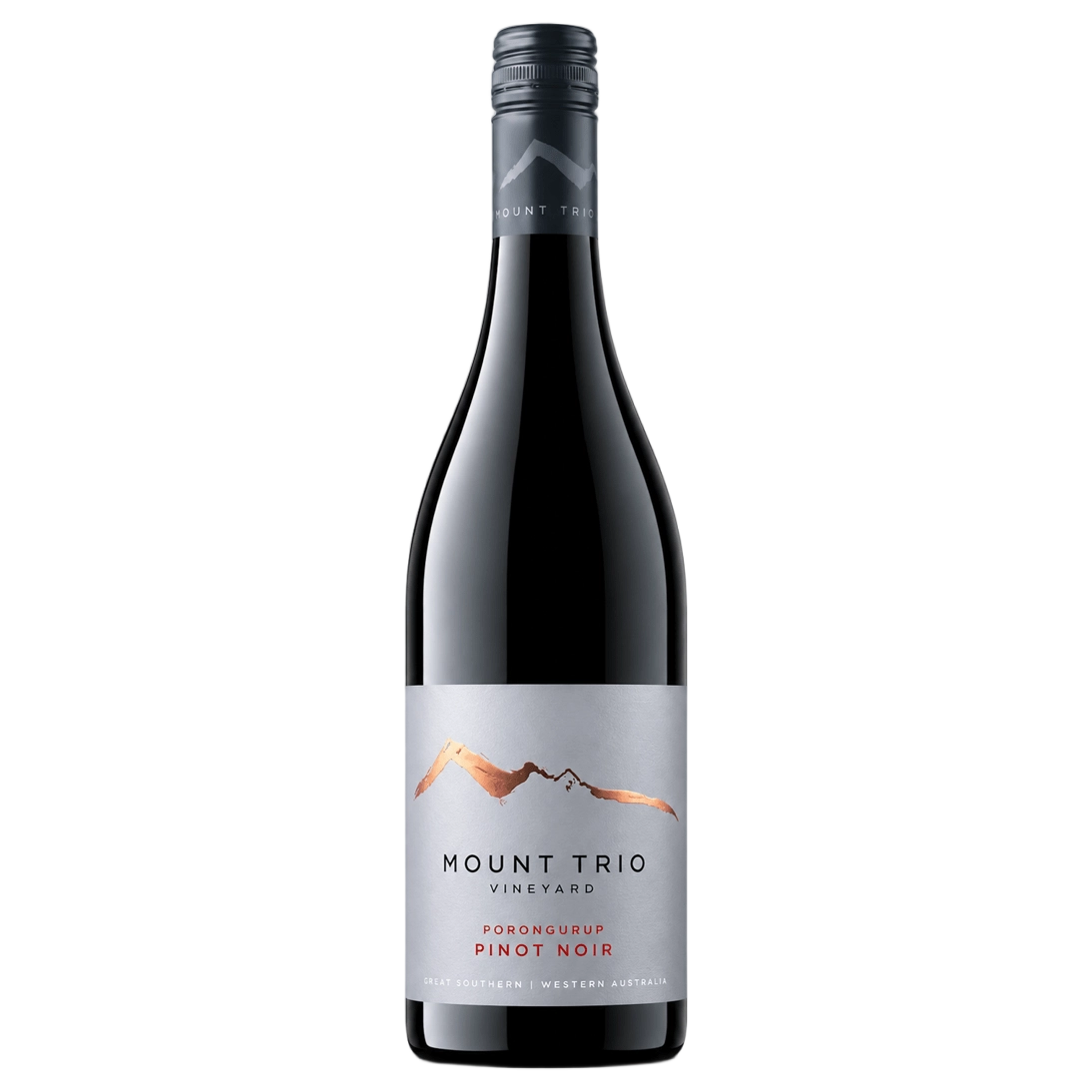 A bottle of Mount Trio Single Vineyard Porongurup Pinot Noir 2025 750ml Red Wine