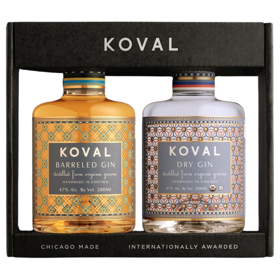 A bottle of KOVAL Gin Gift 200ml NV 400ml
