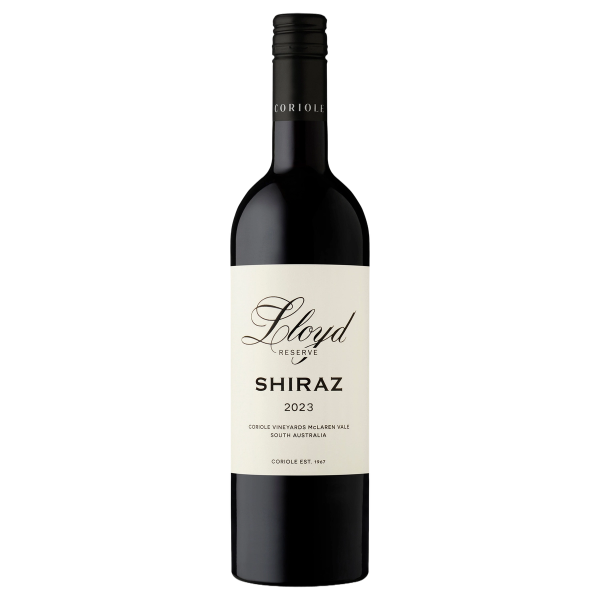 A bottle of Coriole Lloyd Reserve Shiraz 2023 750ml Red Wine