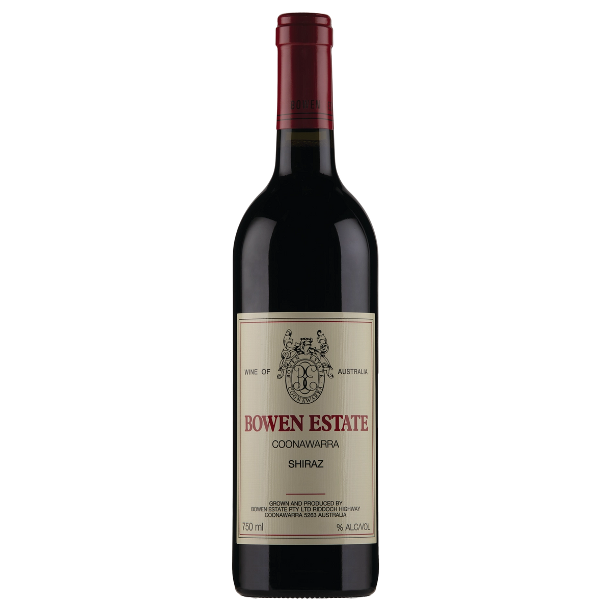 A bottle of Bowen Estate Shiraz 2024 750ml Red Wine
