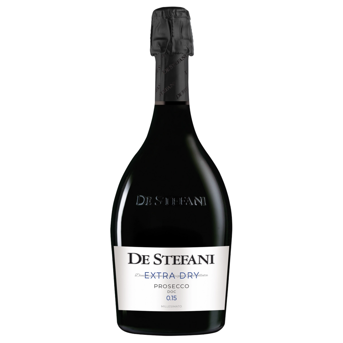 A bottle of De Stefani Prosecco 0.15 Millesimato Extra Dry 2025 750ml White Wine