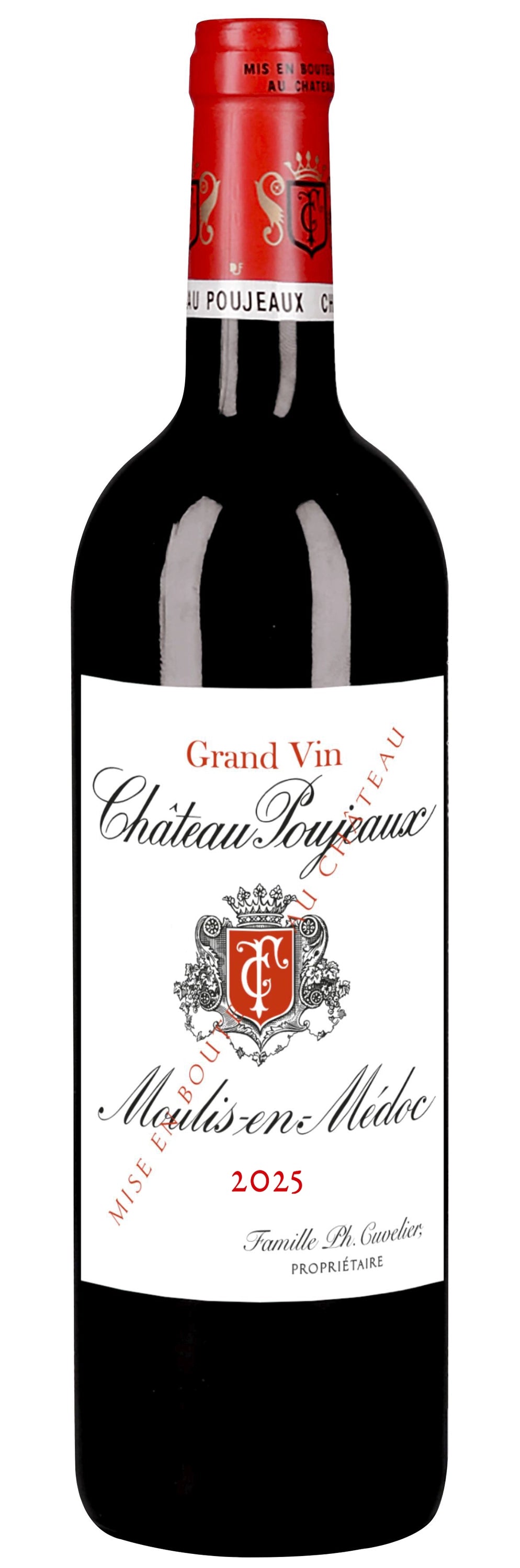 A bottle of Poujeaux 2022 750ml Red Wine