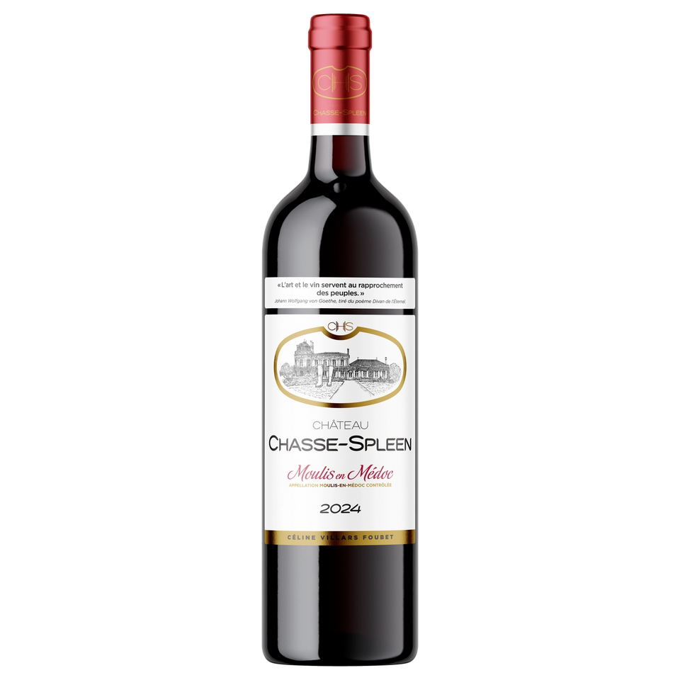 A bottle of Chasse Spleen 2022 375ml Red Wine