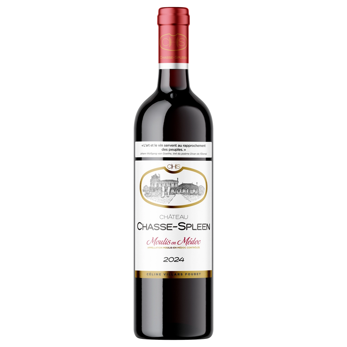 A bottle of Chasse Spleen 2023 1500ml Red Wine