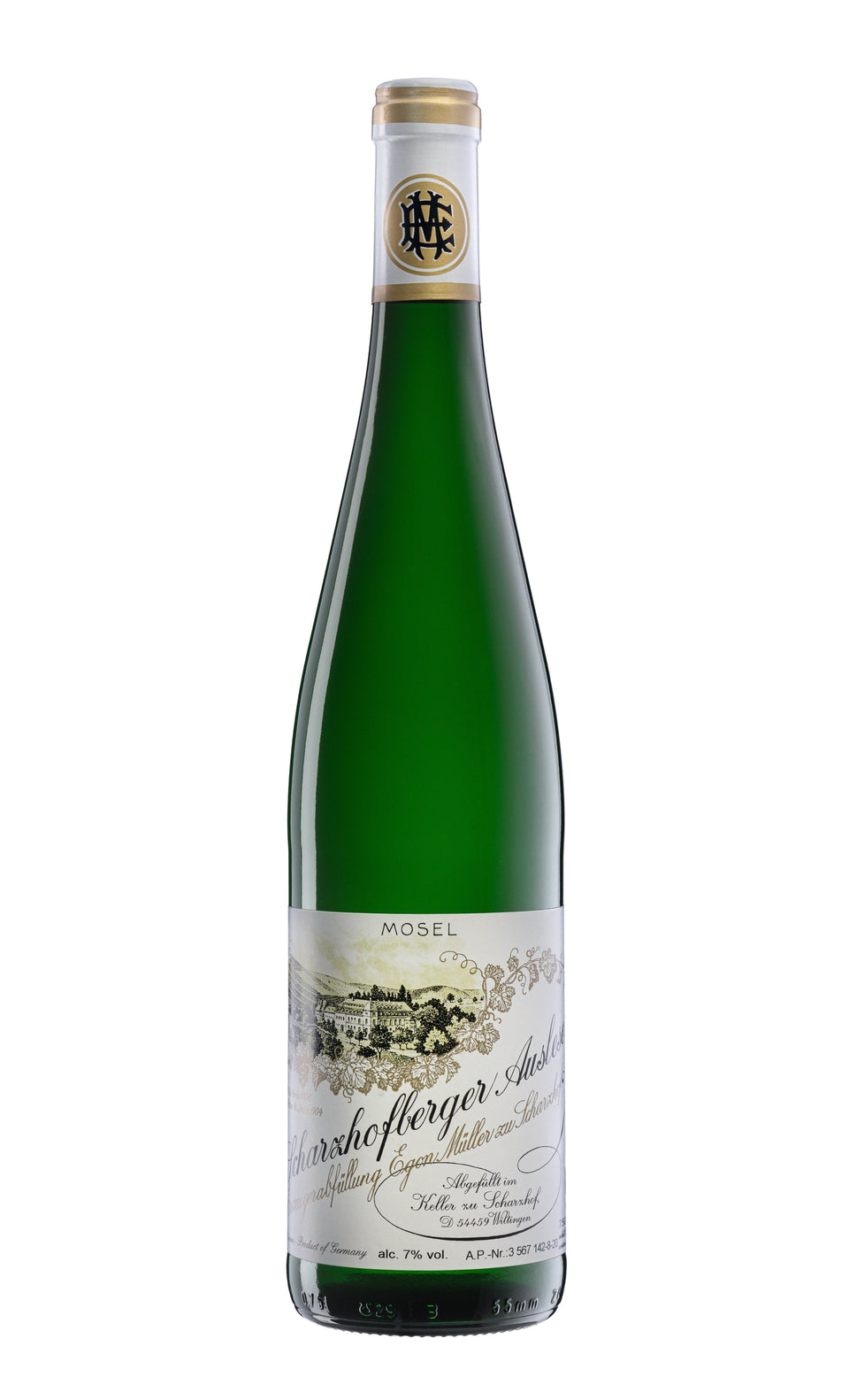 A bottle of Egon Müller Scharzhofberger Riesling Auslese 2023 750ml White Wine