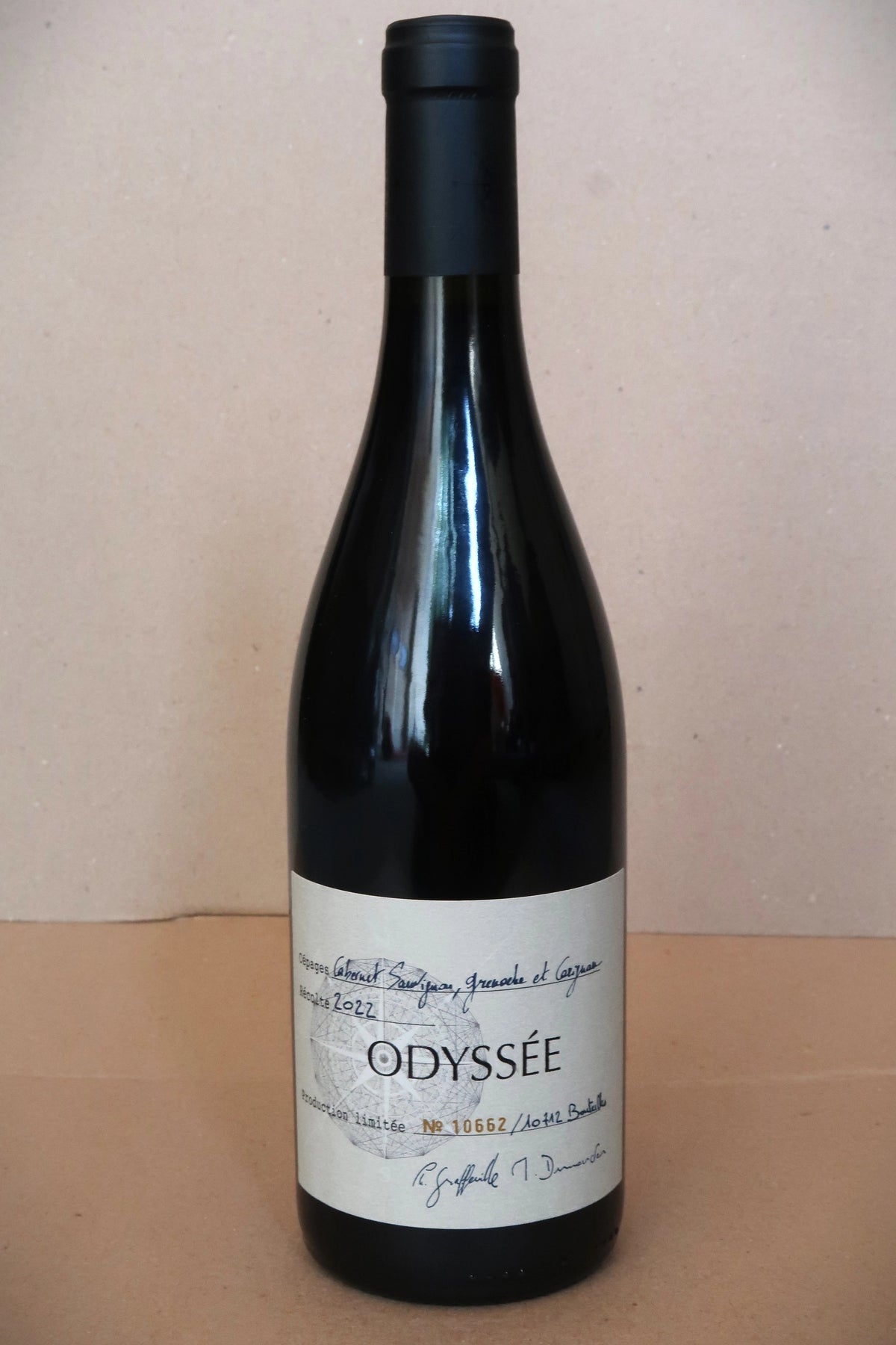 A bottle of Odyssée 2022 750ml Red Wine