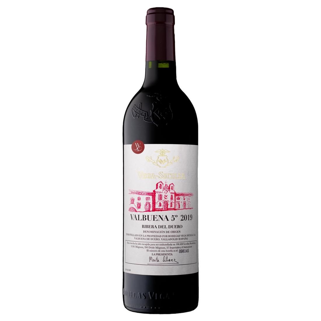A bottle of Vega Sicilia Valbuena 5° 2019 750ml Red Wine