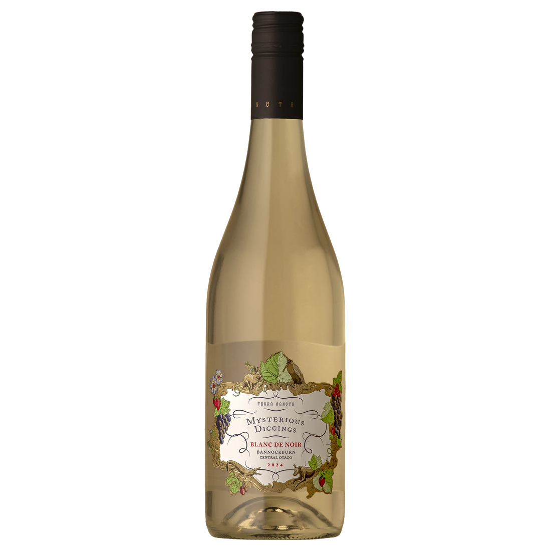 A bottle of Terra Sancta Mysterious Diggings Blanc de Noir 2024 750ml Sparkling Wine