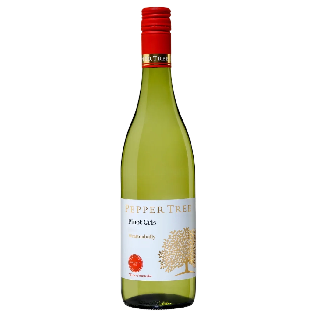 A bottle of Pepper Tree Varietal Range Pinot Gris 2025 750ml White Wine