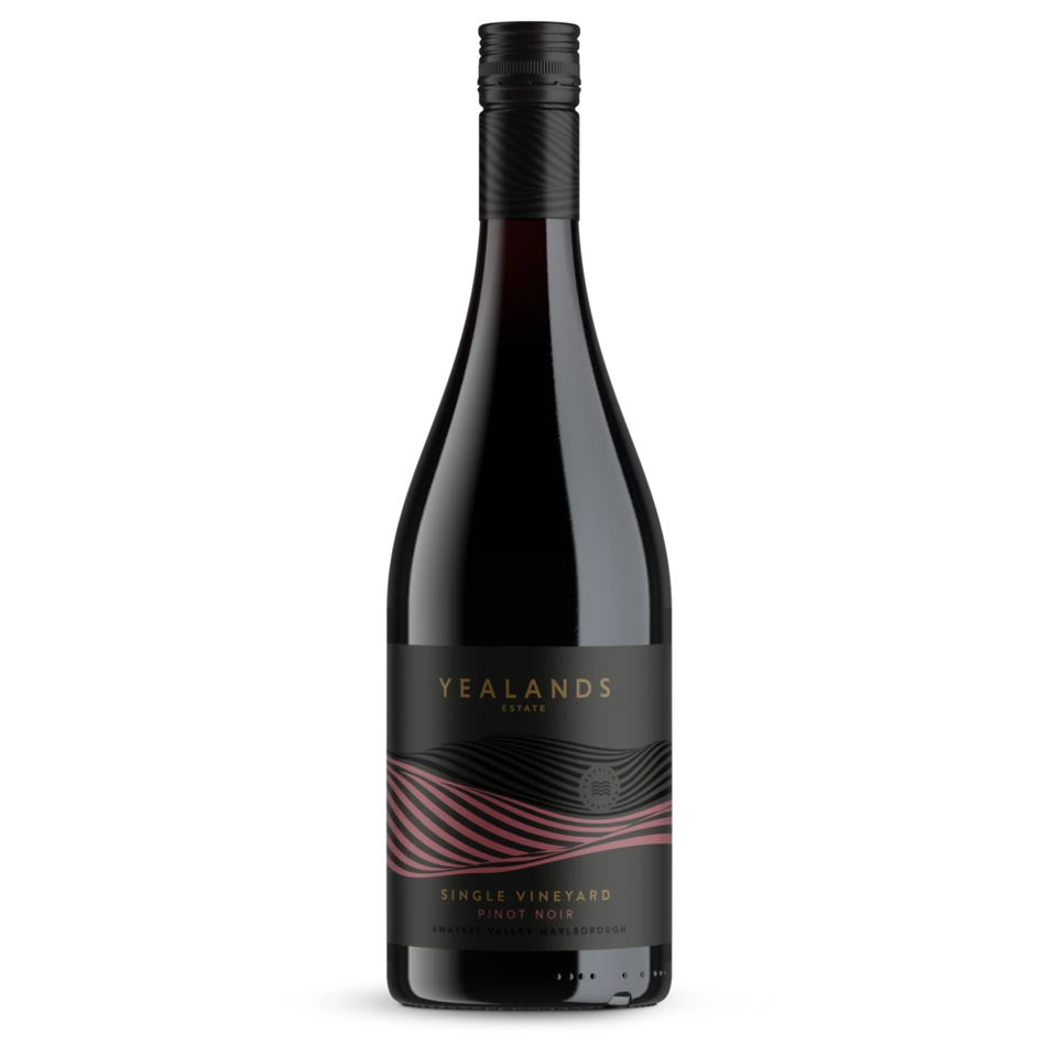 A bottle of Yealands Estate Single Vineyard Pinot Noir 2025 750ml Red Wine