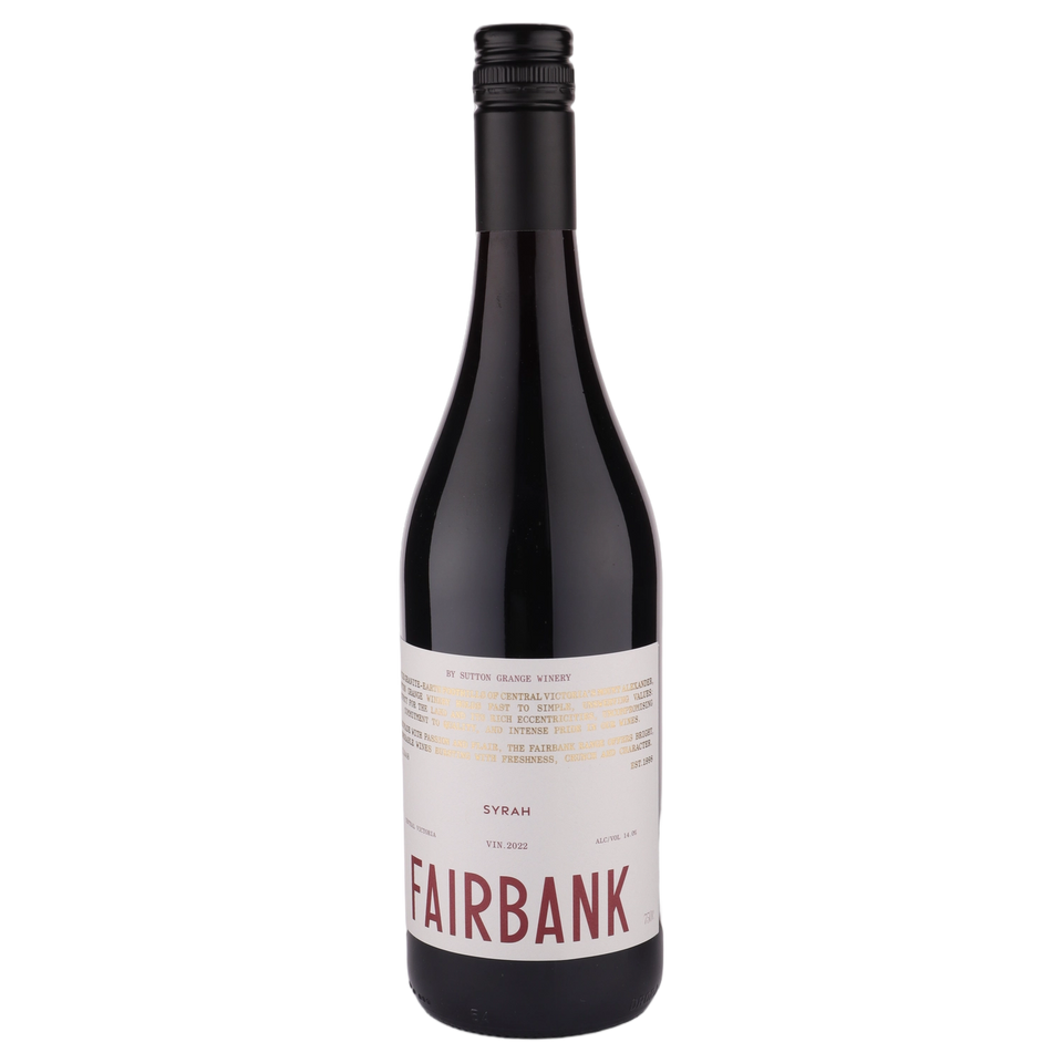 A bottle of Sutton Grange Fairbank Syrah 2022 750ml Red Wine