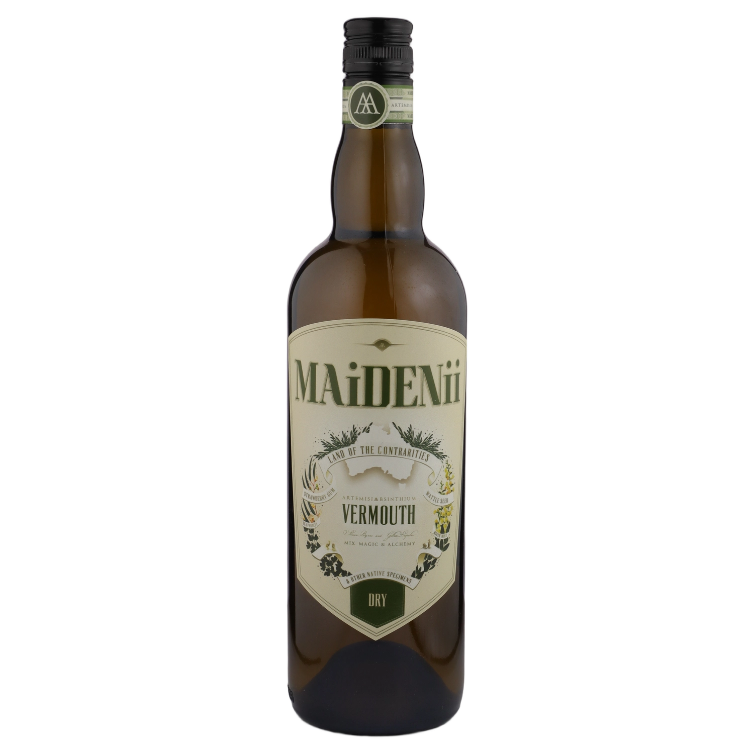 A bottle of NV Maidenii Dry Vermouth 19% 750ml Fortified Wine