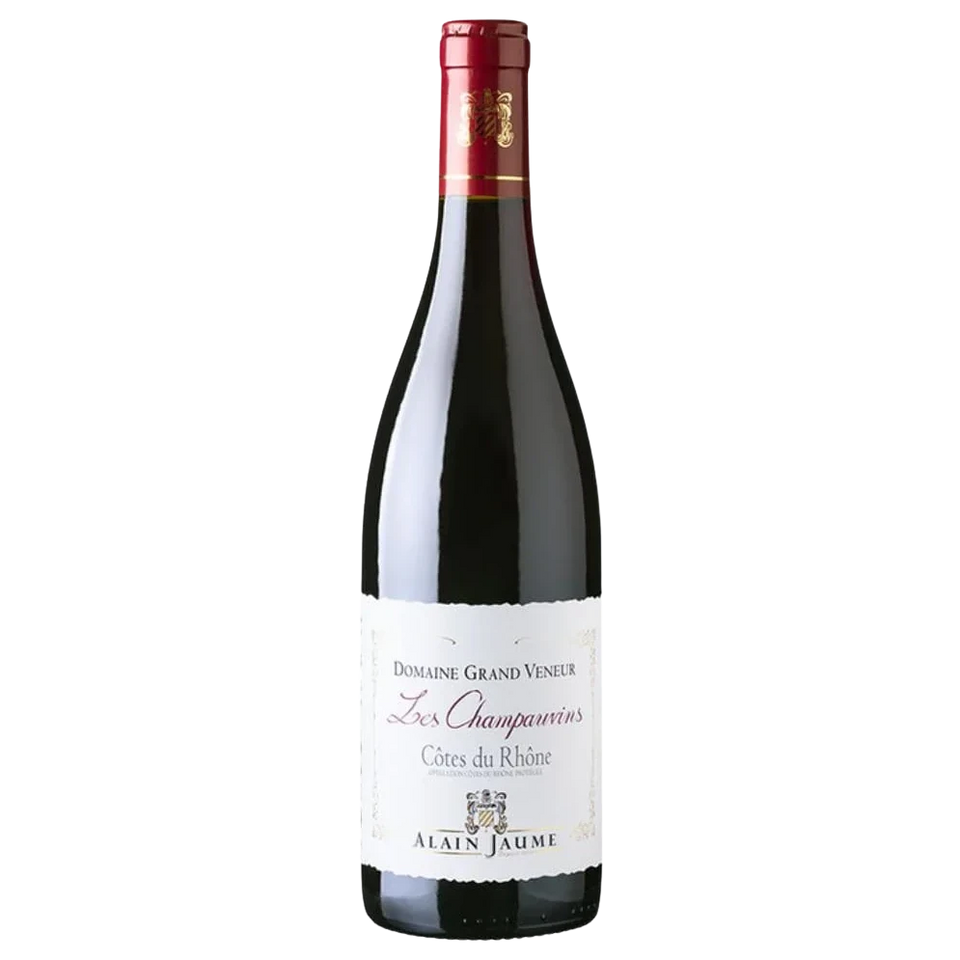 A bottle of 2022 Alain Jaume Champauvins Cotes du Rhone 750ml Red Wine