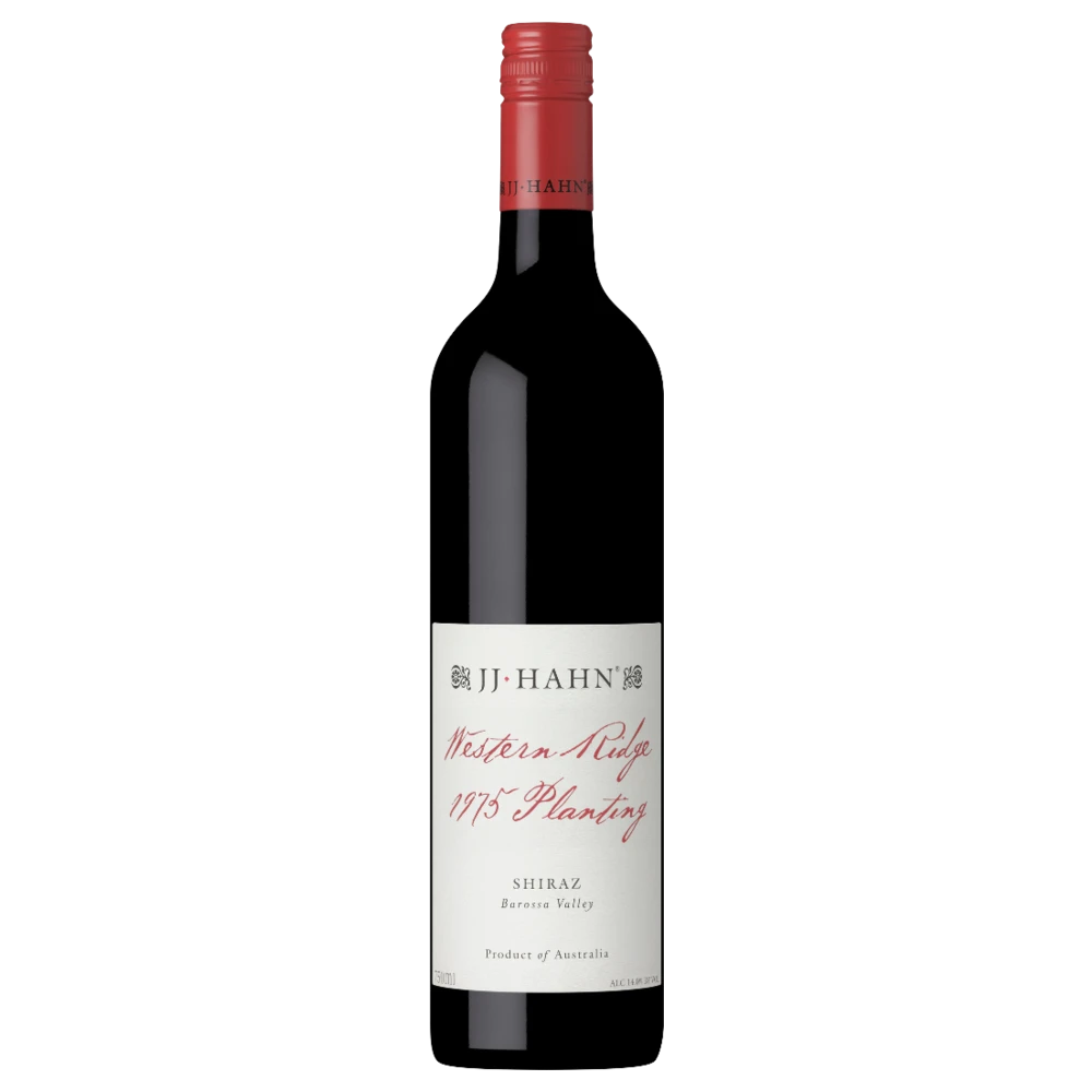A bottle of JJ Hahn Western Ridge Shiraz 2021 750ml Red Wine