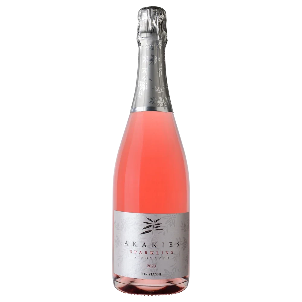 A bottle of 2024 Kir Yianni Akakies Sparkling Rose 750ml Sparkling Wine