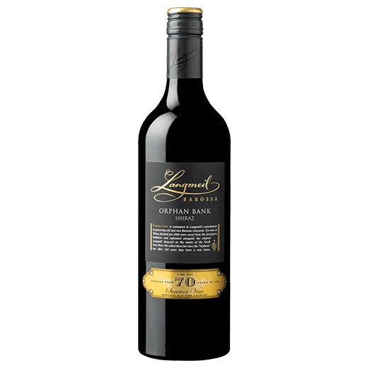 A bottle of 2022 Langmeil Orphan Bank Shiraz 750ml Red Wine