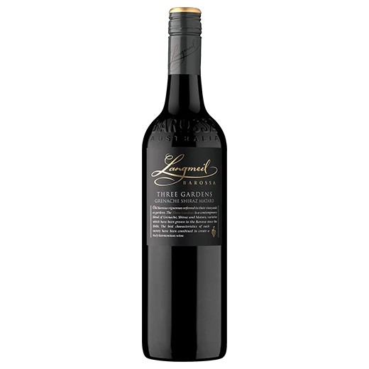 A bottle of 2023 Langmeil Three Gardens Grenache Shiraz Mataro 750ml Red Wine