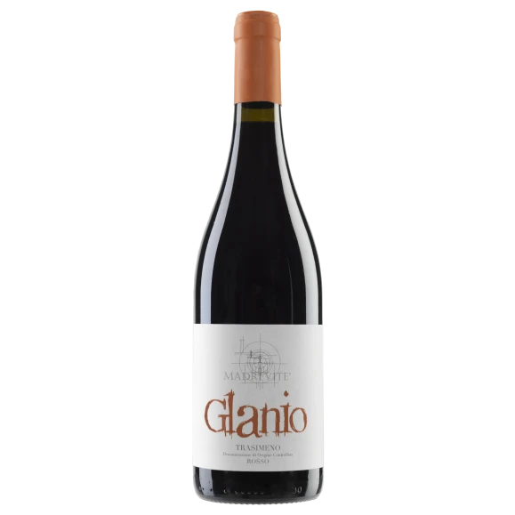 A bottle of Madrevite Sangiovese Glanio Trasimeno Rosso DOC 2017 750ml Red Wine