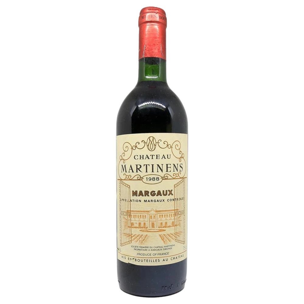 A bottle of 2002 Chateau Martinens 750ml Red Wine