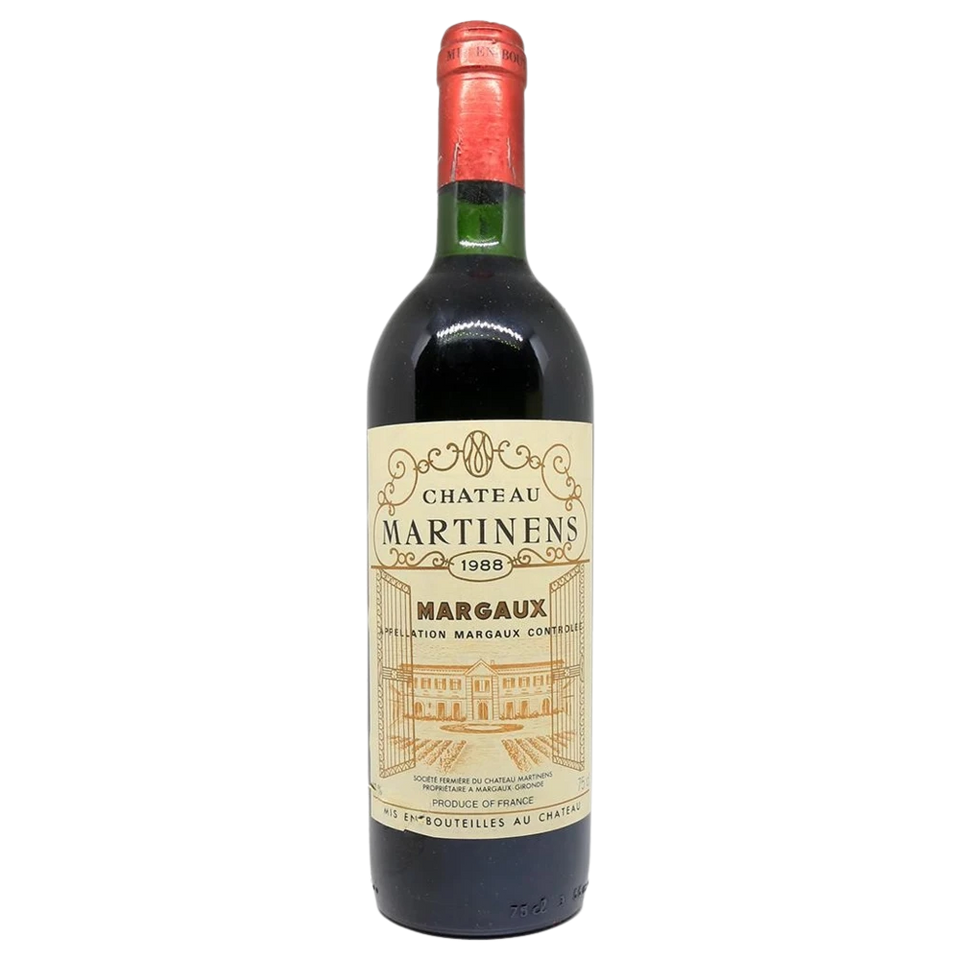 A bottle of 2002 Chateau Martinens 750ml Red Wine