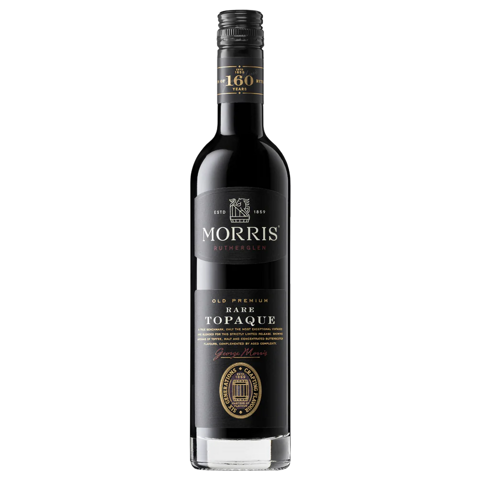 A bottle of Morris Old Premium Rare Liqueur Topaque NV  500ml Fortified Wine
