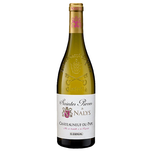 A bottle of 2021 Château de Nalys Châteauneuf du Pape Saintes Pierres Blanc 750ml White Wine