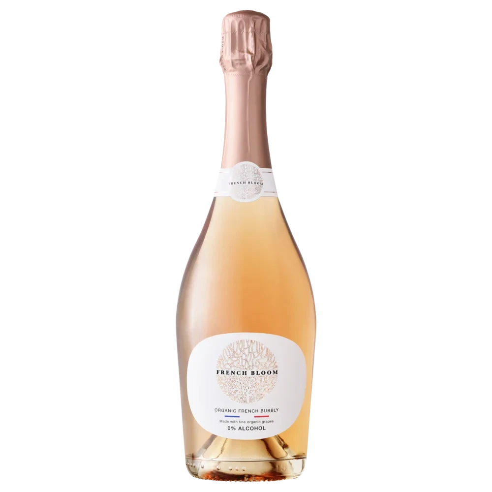 A bottle of NV French Bloom Le Rosé Alcohol Free Organic Sparkling 375mL 375ml Sparkling Wine