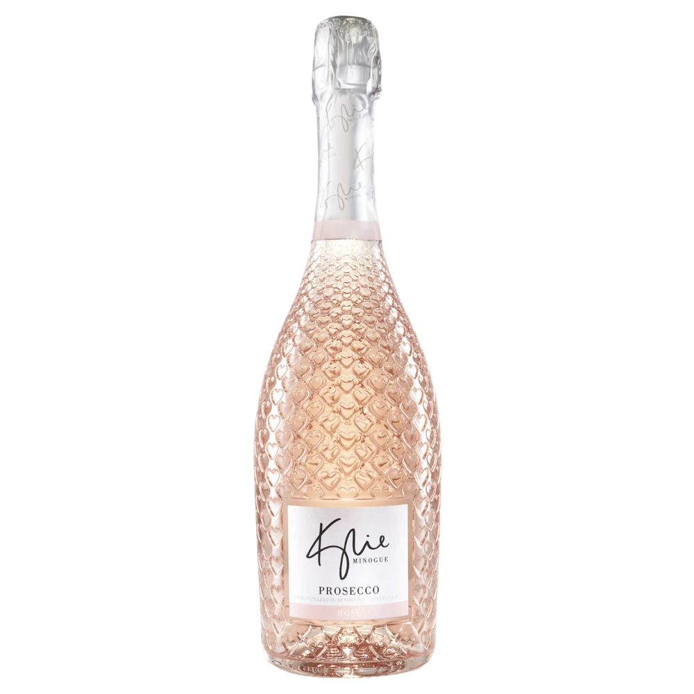 A bottle of NV Kylie Minogue Prosecco Rose Veneto 750ml Rose Wine