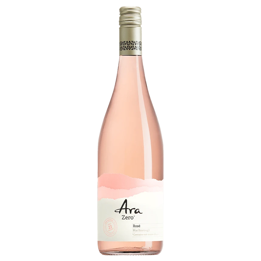 A bottle of NV 0% Ara Single Estate Rose Marlborough 750ml Rose Wine