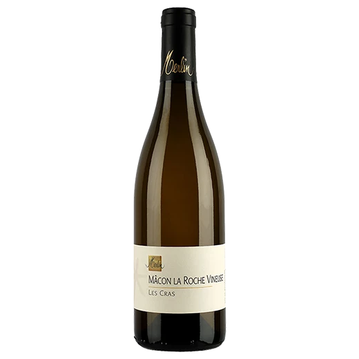 A bottle of 2018 Olivier Merlin Mâcon La Roche Vineuse Les Cras 750ml White Wine