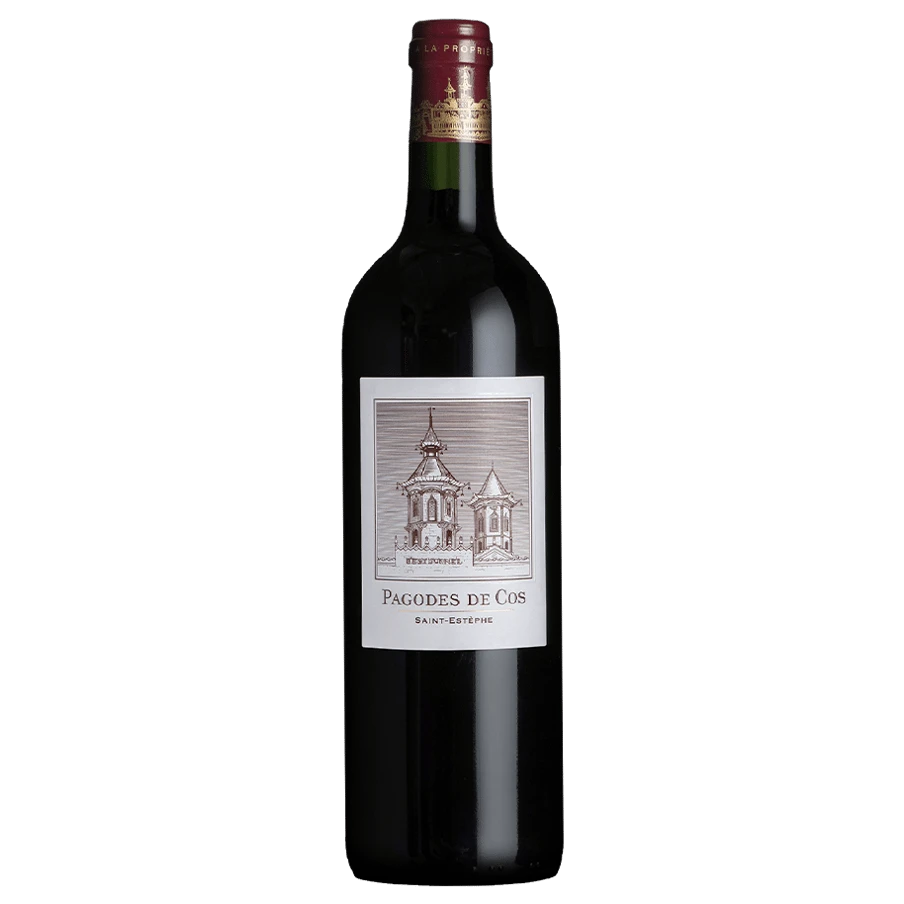 A bottle of 2022 Les Pagodes De Cos 375ml Red Wine