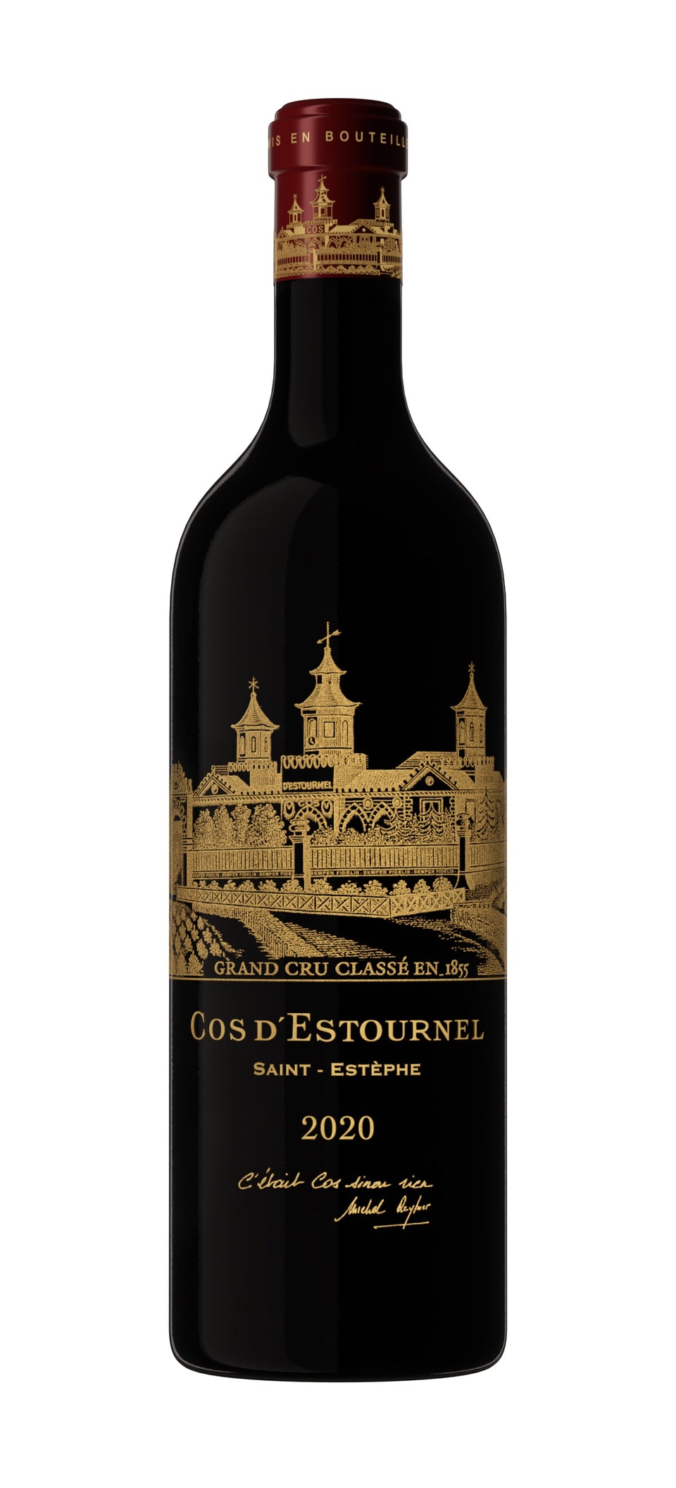 A bottle of 2018 Chateau Cos D'Estournel 3000ml Red Wine