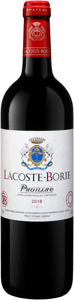 A bottle of 2017 Lacoste Borie 750ml Red Wine