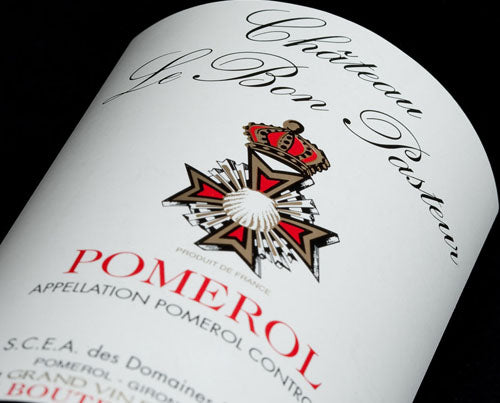 A bottle of Chateau Le Bon Pasteur 2017 12000ml Red Wine