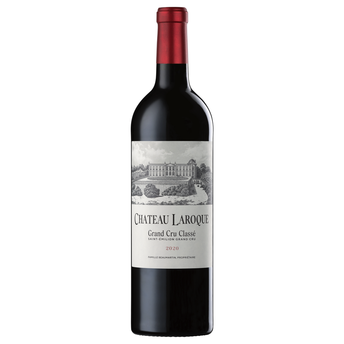 A bottle of 2020 Chateau Laroque 6000ml Red Wine