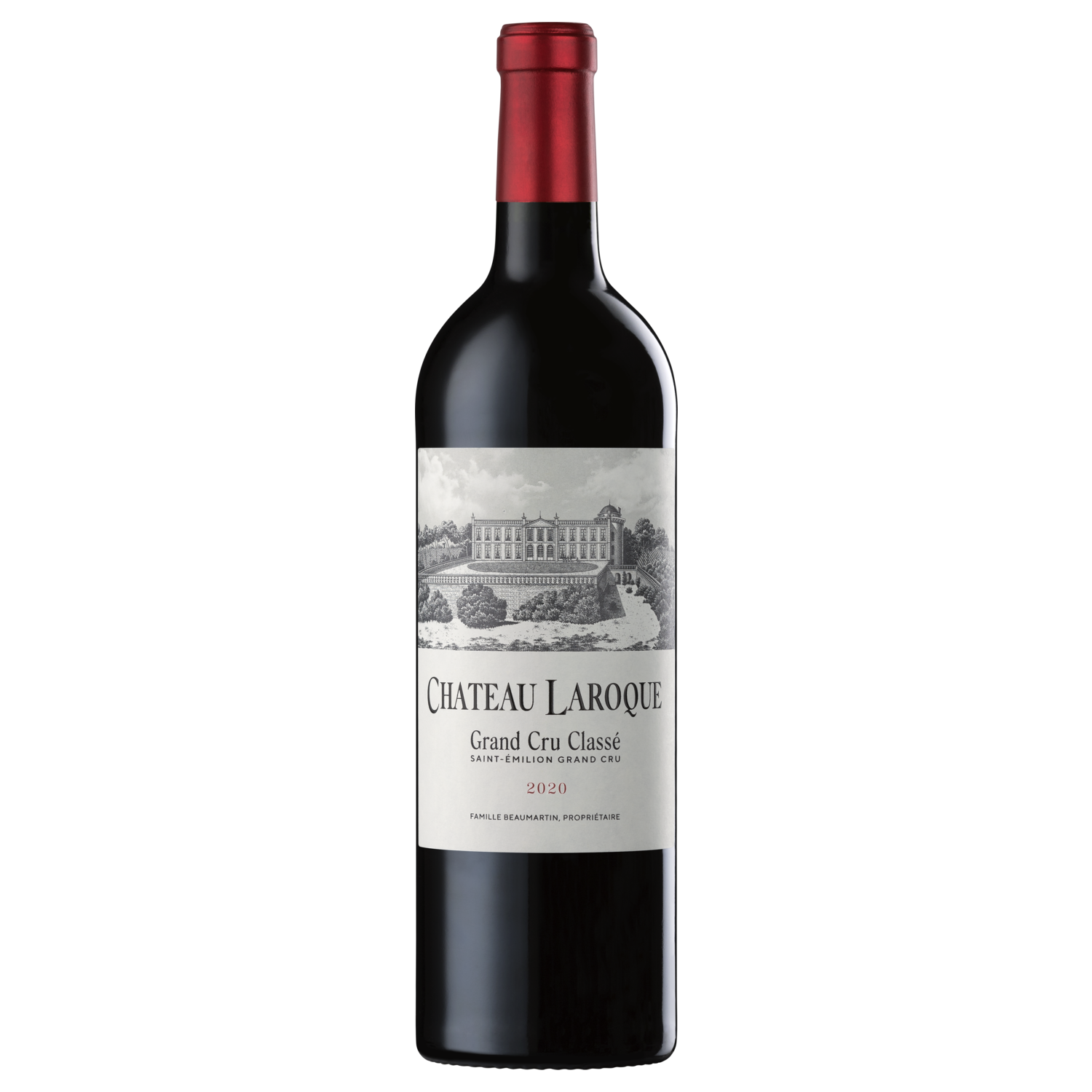 A bottle of 2020 Chateau Laroque 6000ml Red Wine