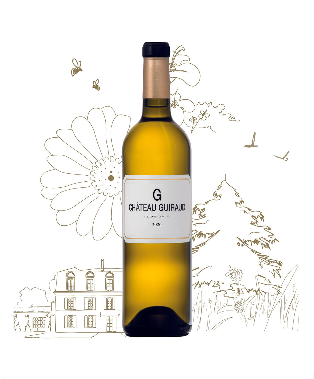 A bottle of 2013 G De Guiraud 750ml White Wine