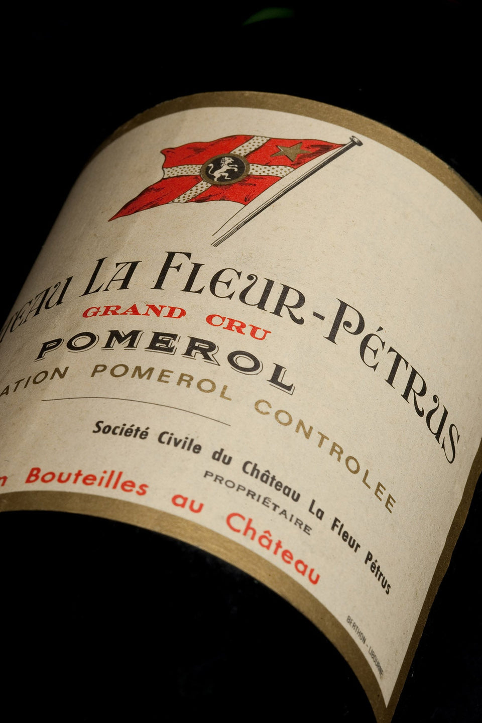 A bottle of 1990 Chateau La Fleur Petrus 1500ml Red Wine