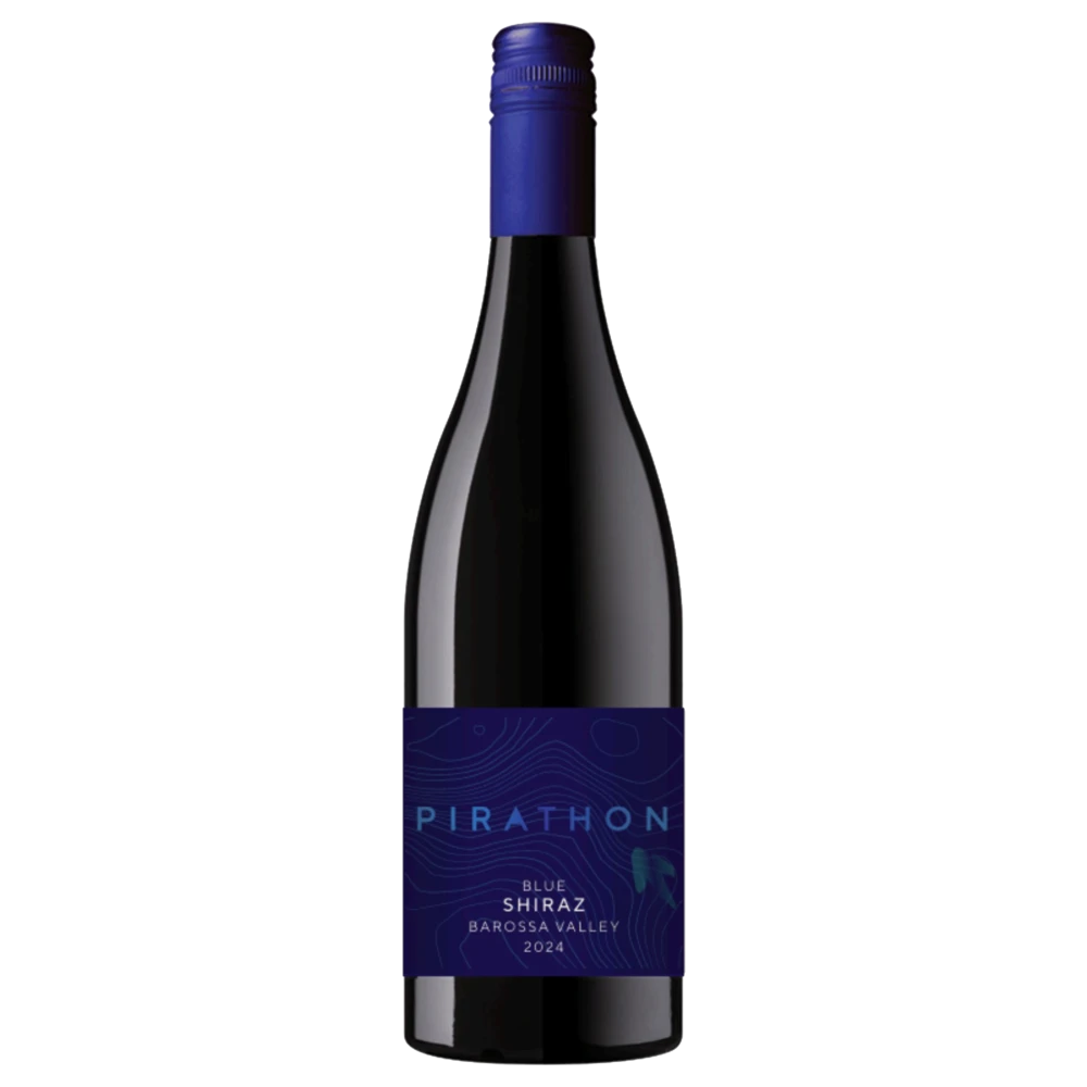 A bottle of 2022 Pirathon Blue Shiraz 750ml Red Wine