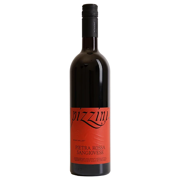 A bottle of 2023 Pizzini King Valley Craft Pietra Rossa Sangiovese 750ml Red Wine