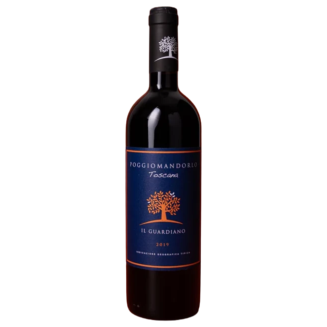 A bottle of 2020 Poggio Mandorlo Il Guardiano IGT 750ml Red Wine