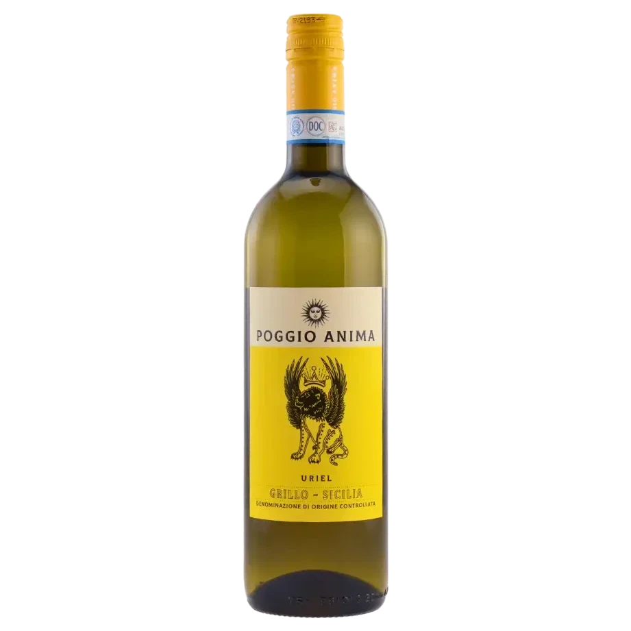 A bottle of 2024 Poggio Anima Sicilia Grillo DOC Uriel 750ml White Wine