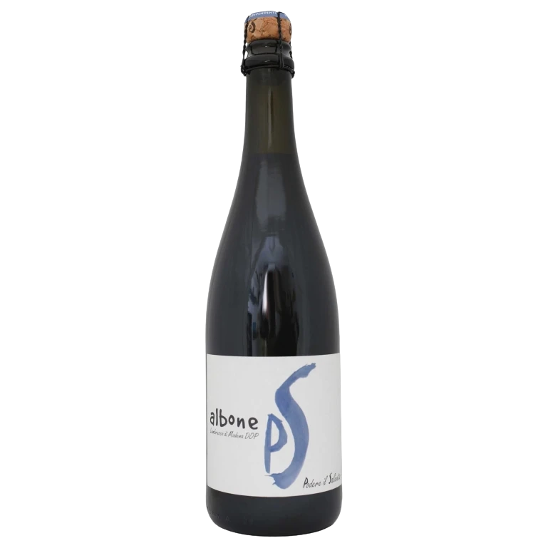 A bottle of Podere Il Saliceto Lambrusco Salamino Santa Croce Albone DOP 2022 750ml Red Wine