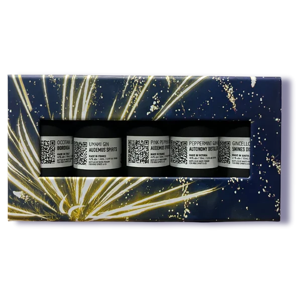 A bottle of Mind Spirits Gin Tasting Pack The Quintessential Gin Experience (5x30ml) 150ml